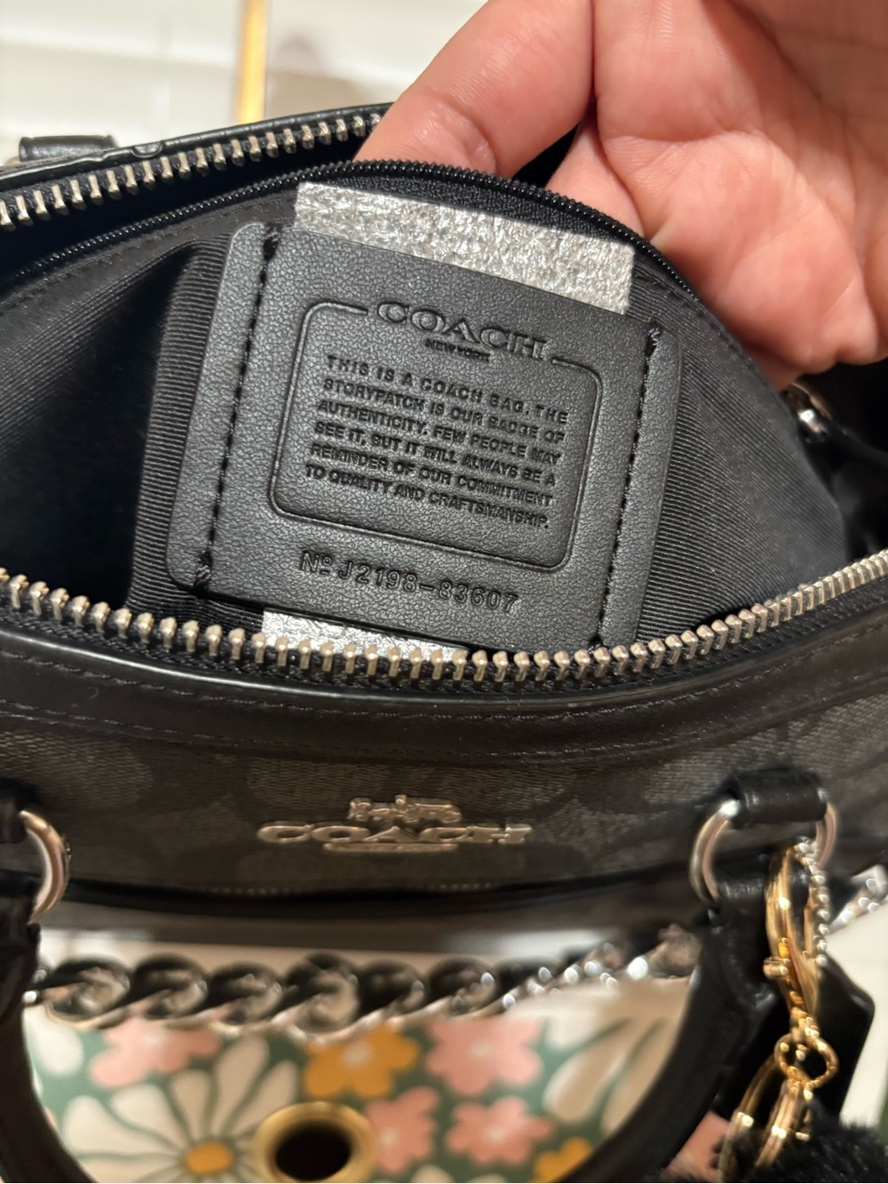 Coach Black Signature Canvas Rowan Satchel With Matching Wallet - Picture 12 of 12